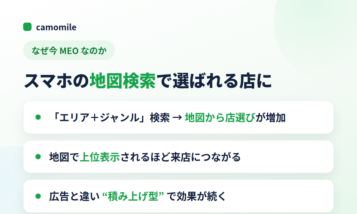 なぜ今MEOなのか｜地図検索で選ばれる店に